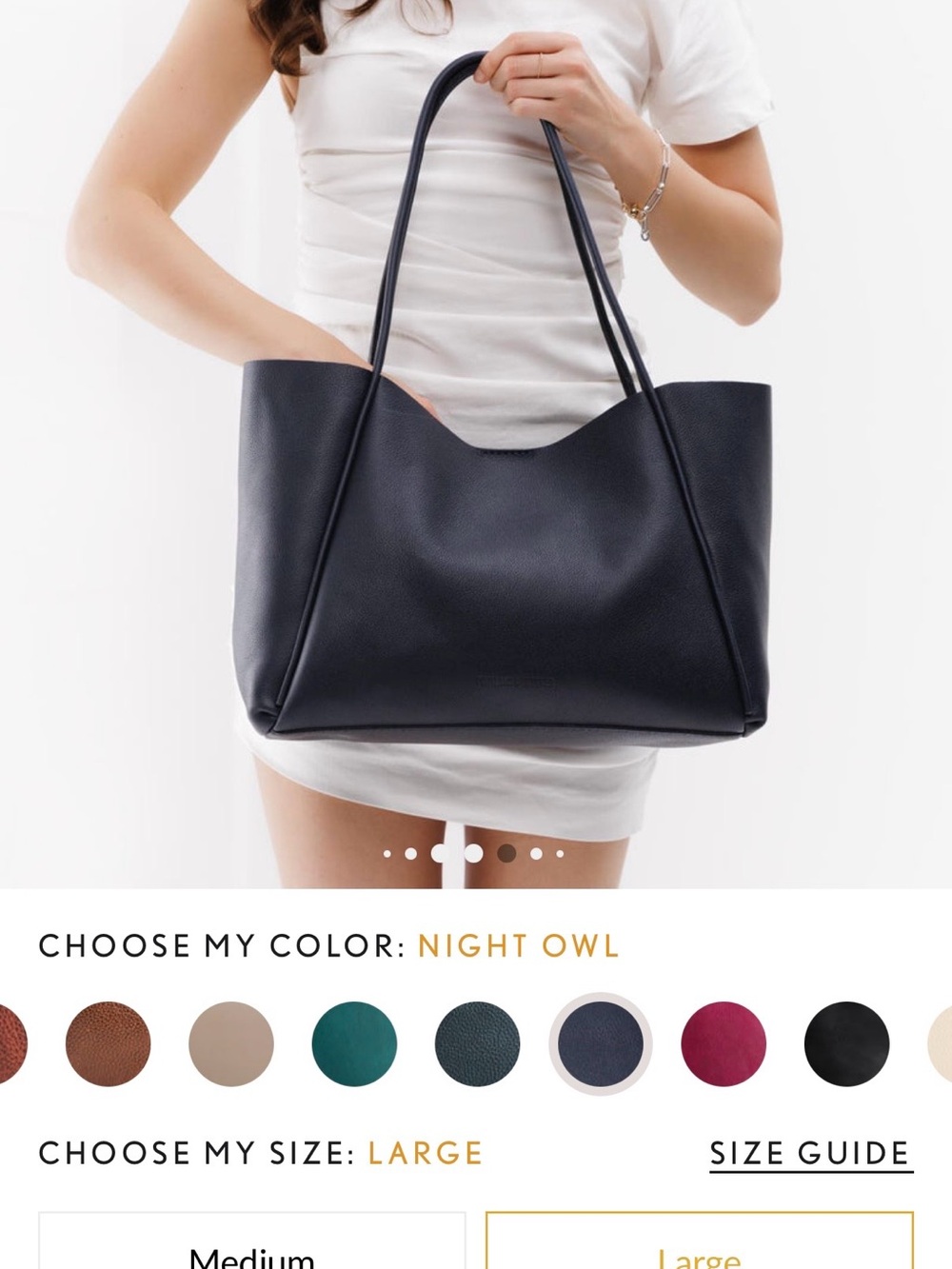 PORTLAND LEATHER GOODS VERONA tote in night owl. Premium. - Picture 9 of 12